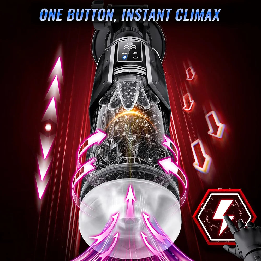 EINSEO AI-Sync Waterproof Male Masturbator with Phone Holder, 7 Sucking & 7 Thrusting Modes, and Suction Base