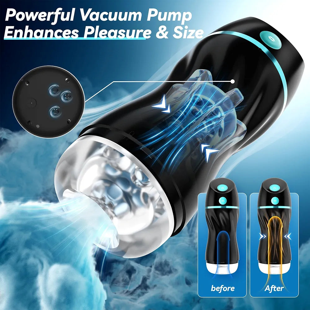 EINSEO AI-Powered Suction Masturbator with 7 Vibration Modes - Realistic Pocket Pussy Adult Toy