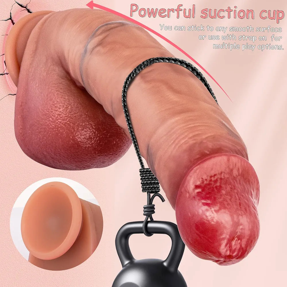 6.9" Realistic Silicone Dildo with Movable Foreskin, Suction Cup Base, and Ejaculation Feature for Anal and Vaginal Stimulation