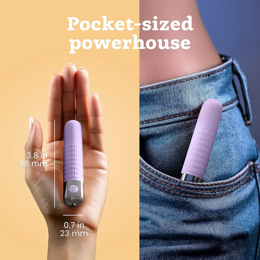 Oliver James Mini Bullet Vibrator - 10-Mode Waterproof Silicone Pocket Massager for Women