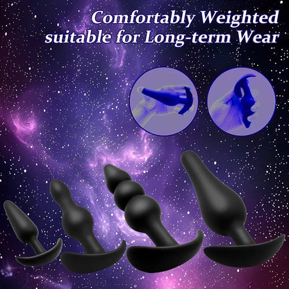 5-Piece Graduated Silicone Anal Training Plug Set for Beginners and Advanced Users