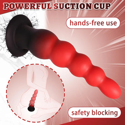 Premium 7-Inch Silicone Progressive Anal Bead Trainer with Suction Base