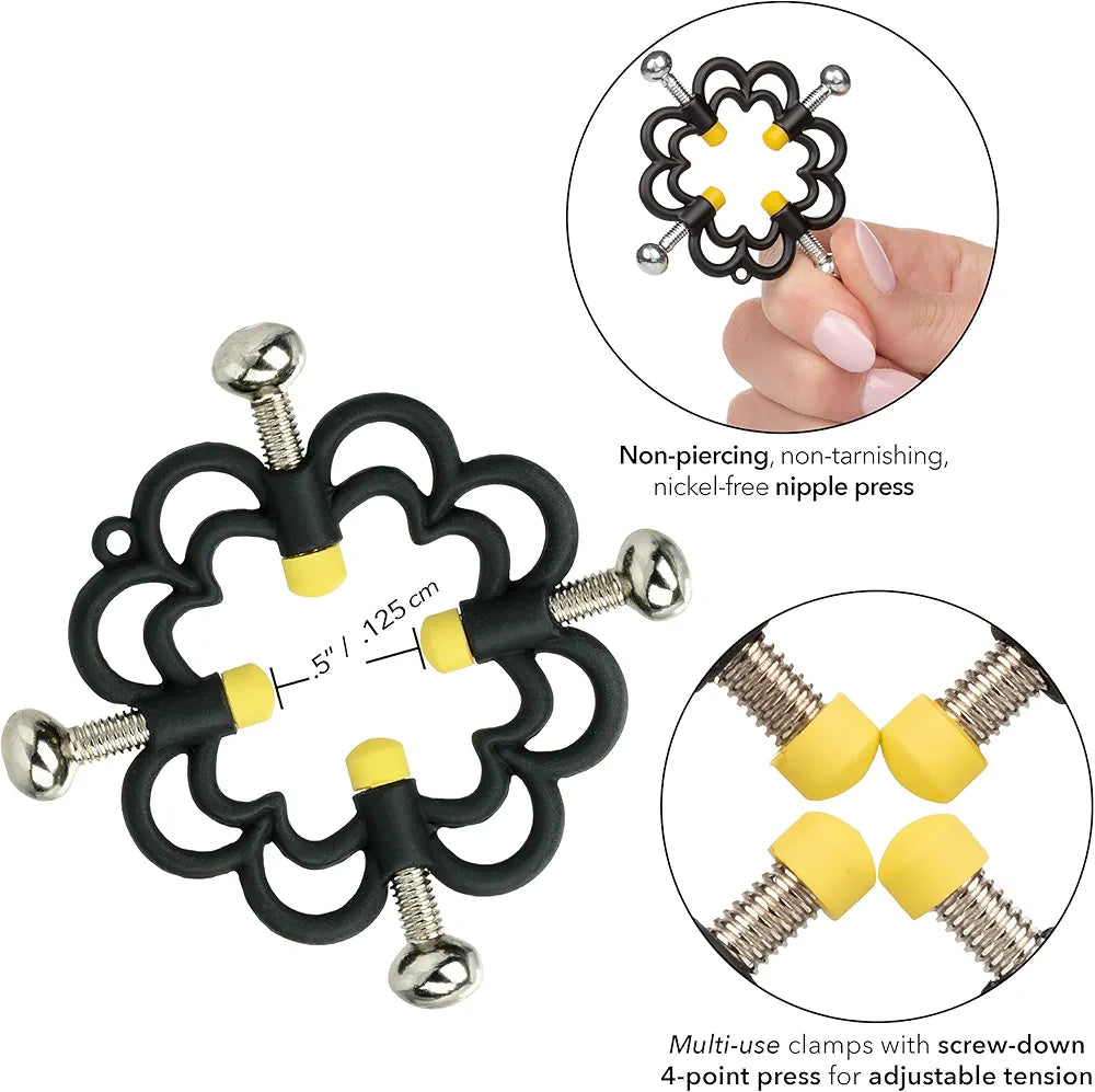 CalExotics Adjustable Nipple Clamps with Silicone Grips