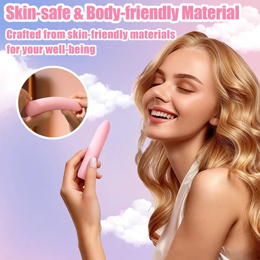 Whisper-Quiet Rechargeable Lipstick Bullet Vibrator with 10 Modes for Targeted Stimulation