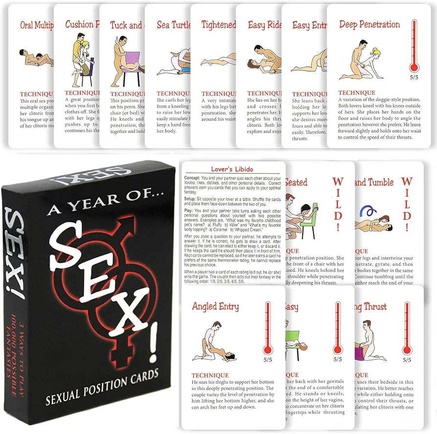 Intimate Couples Card Game: Kama Sutra Inspired Bedroom Activity Deck for Date Night
