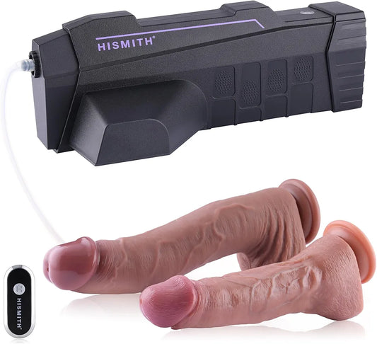 Hismith Squirting Dildo & Lube Launcher 2.0 Pro Set with App, Remote, and Dual Ejaculating Attachments