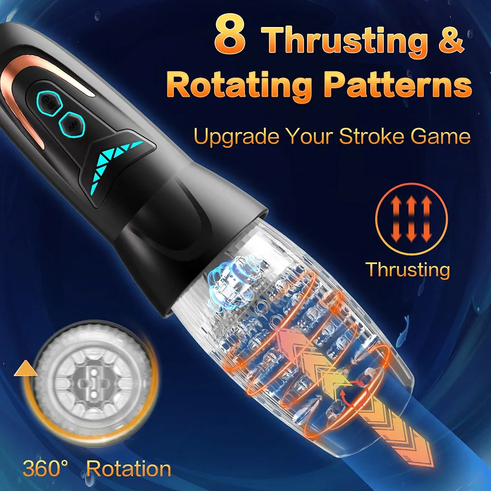 Automatic Male Masturbator with 10 Vibration, 8 Thrusting & Rotating Patterns