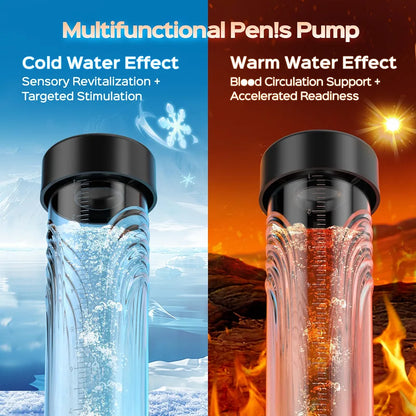 Automatic Electric Penis Pump with 6 Training Modes and 3 Suction Levels, Includes Cock Rings for Enhanced Erection and Vacuum Training