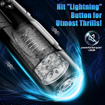 Cafatop Automatic Thrusting & Rotating Male Masturbator with Suction Cup, Waterproof USB Rechargeable Stroker