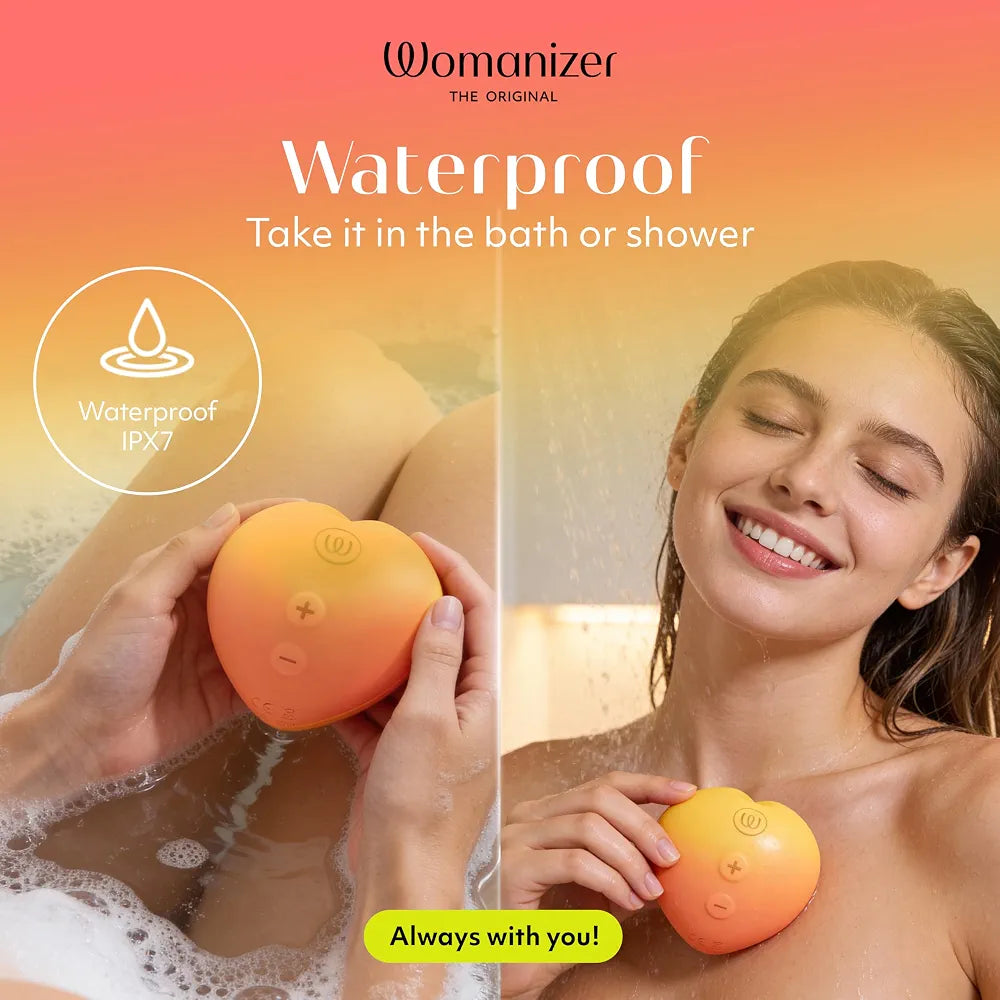 Womanizer Peach Rechargeable Silicone Clitoral Suction Stimulator