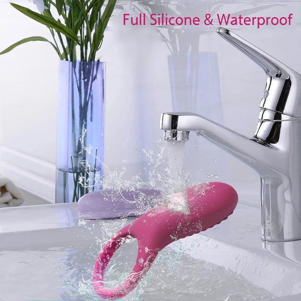 IMO Rechargeable Waterproof Silicone Vibrating Penis Ring for Couples