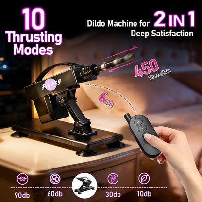 Automatic Thrusting Dildo Machine with Remote Control and 7 Realistic Attachments