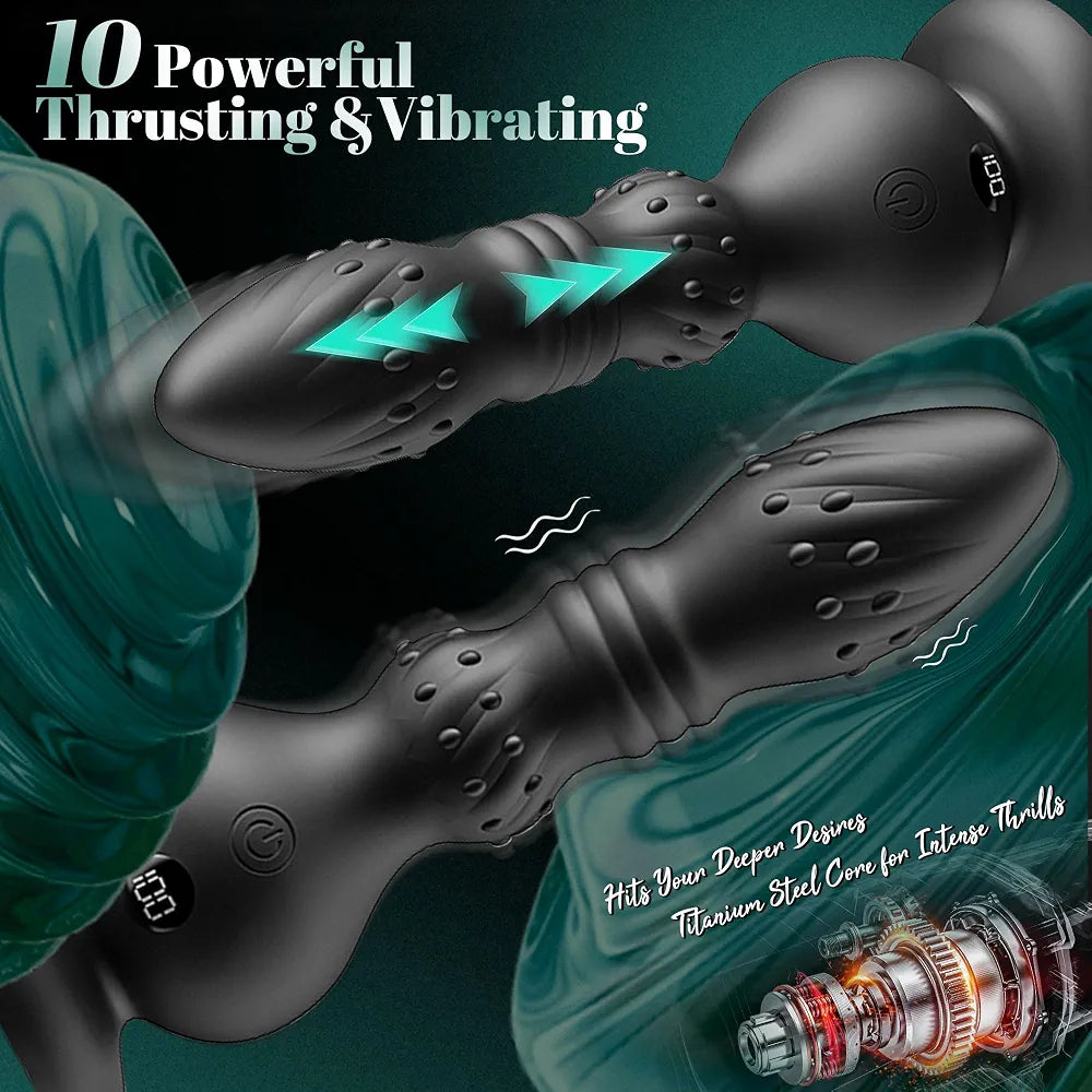Remote-Controlled Prostate Massager with 10 Vibration and Thrusting Modes