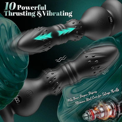 Remote-Controlled Prostate Massager with 10 Vibration and Thrusting Modes