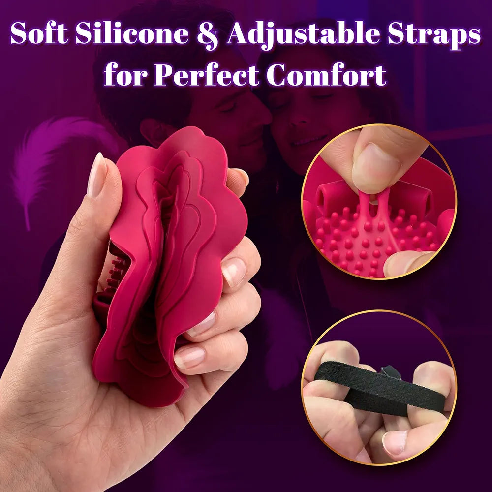 Remote-Controlled Rose Nipple Vibrator with 10 Stimulation Modes for Couples