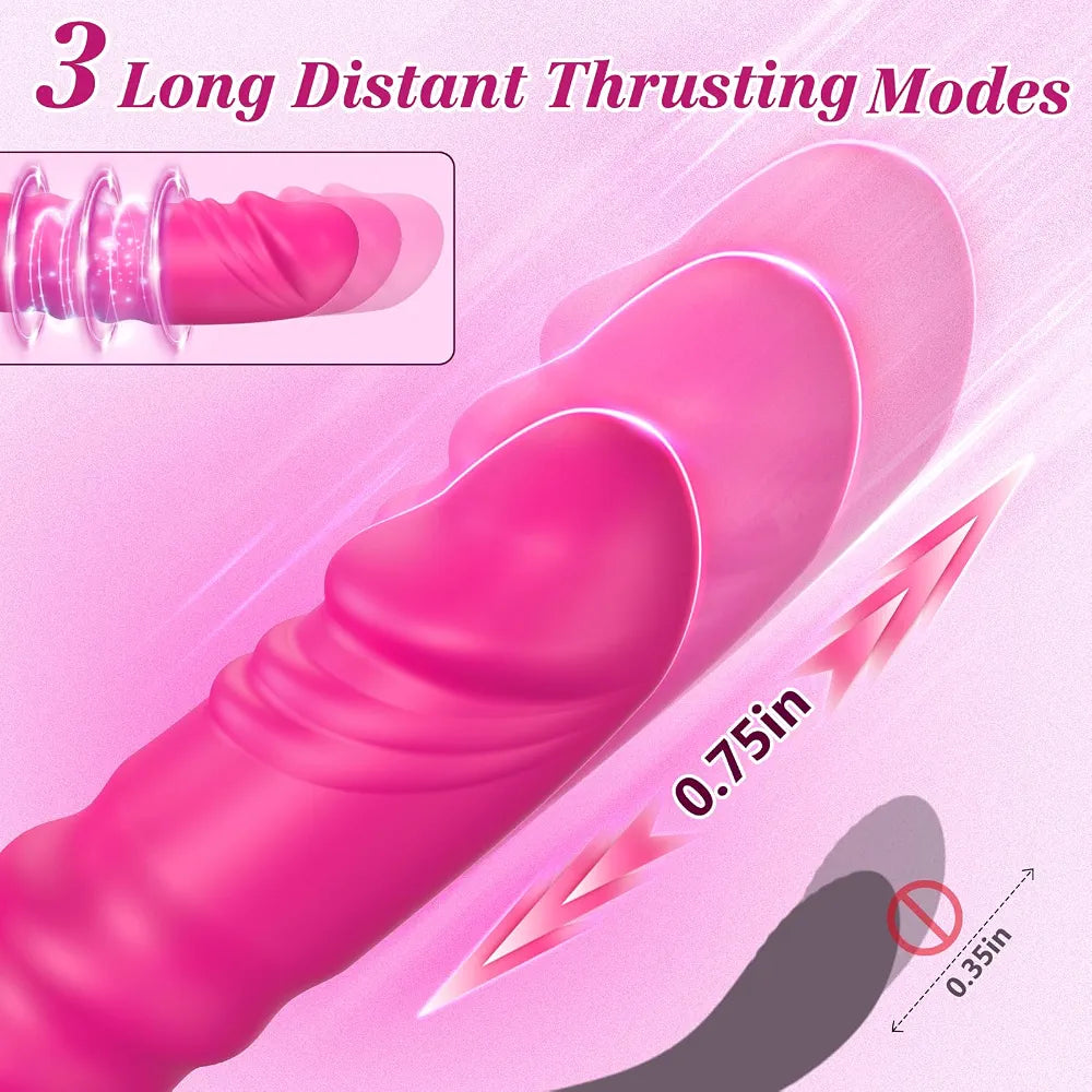 Premium Rechargeable Thrusting Rabbit Vibrator with 10 Vibration Patterns and 3 Thrusting Modes, Waterproof Silicone G-Spot and Clitoral Stimulator