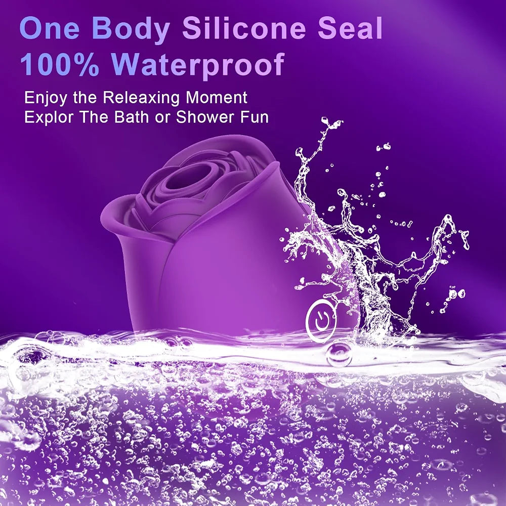 Rose-Shaped Clitoral Sucking Vibrator with 10 Modes and Magnetic Charging