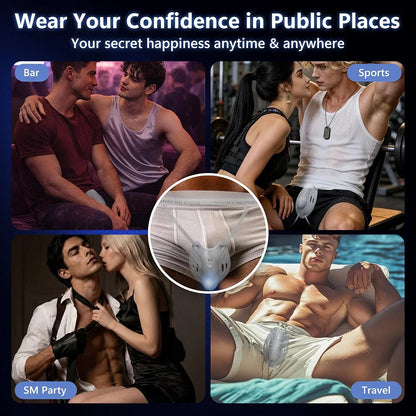 AI-Powered Wearable Penis Training Vibrator with 9 Speeds and App Control - Hands-Free Male Masturbator