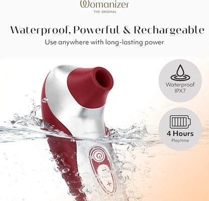 Womanizer Pro40 Clitoral Suction Stimulator with 6 Intensity Levels - Red