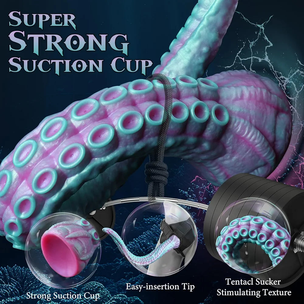 21-Inch XL Fantasy Tentacle Dildo with Suction Cup - Silicone Monster Octopus Anal Toy for Couples