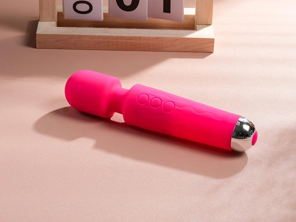 Premium 8-Speed Waterproof Wand Massager with 20 Vibration Patterns for Targeted Stimulation