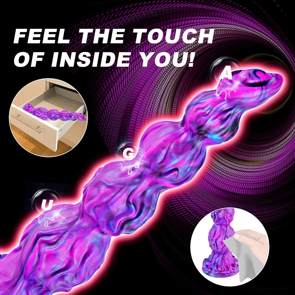 13-Inch Realistic Fantasy Dragon Dildo with 4 Dog Knots and Suction Cup Base