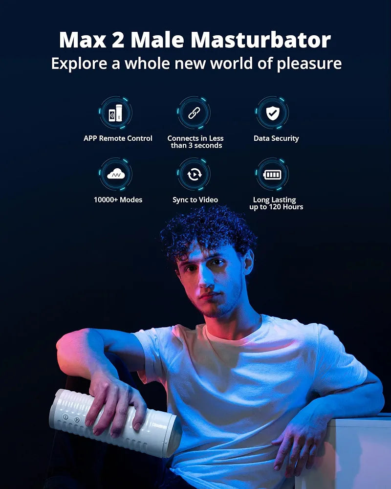 Lovense Max 2 Automatic Male Masturbator with 360-Degree Contractions and Vibration