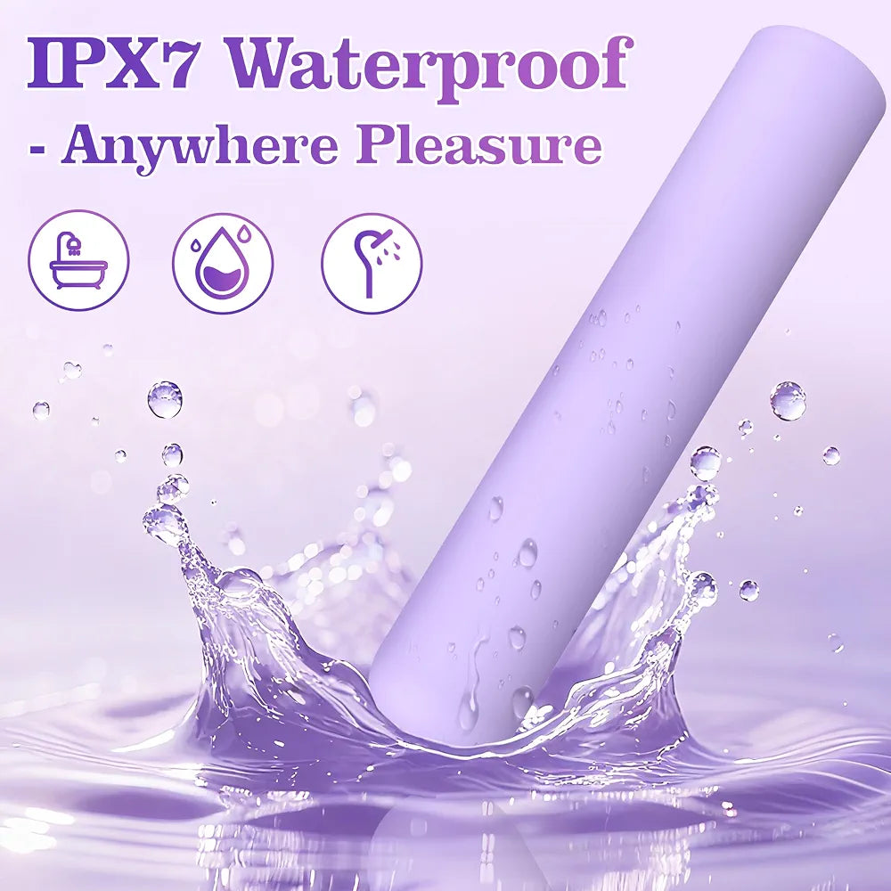Toyfary Waterproof Mini Bullet Vibrator - 10-Mode Rechargeable Silicone Finger Massager for G-Spot, Nipple, and Anal Stimulation