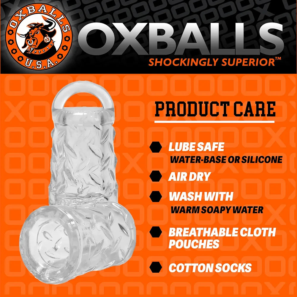 Oxballs FLEXtpr Vacuum Nipple Suction Cups with Tug Handles - Clear