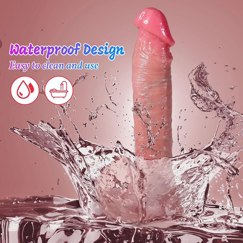 Realistic 7-Speed Thrusting & Vibrating Silicone Suction Cup Dildo for G-Spot and Anal Stimulation