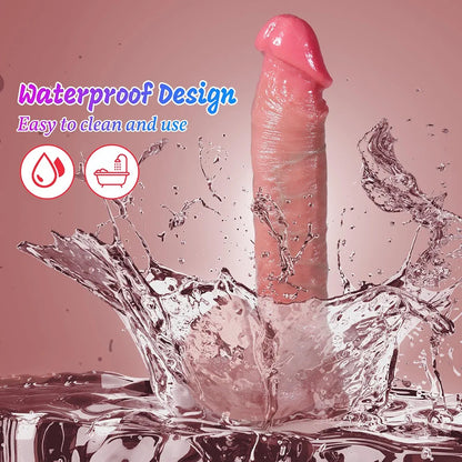 Realistic 7-Speed Thrusting & Vibrating Silicone Suction Cup Dildo for G-Spot and Anal Stimulation