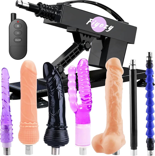 Automatic Thrusting Dildo Machine with Remote Control and 7 Realistic Attachments