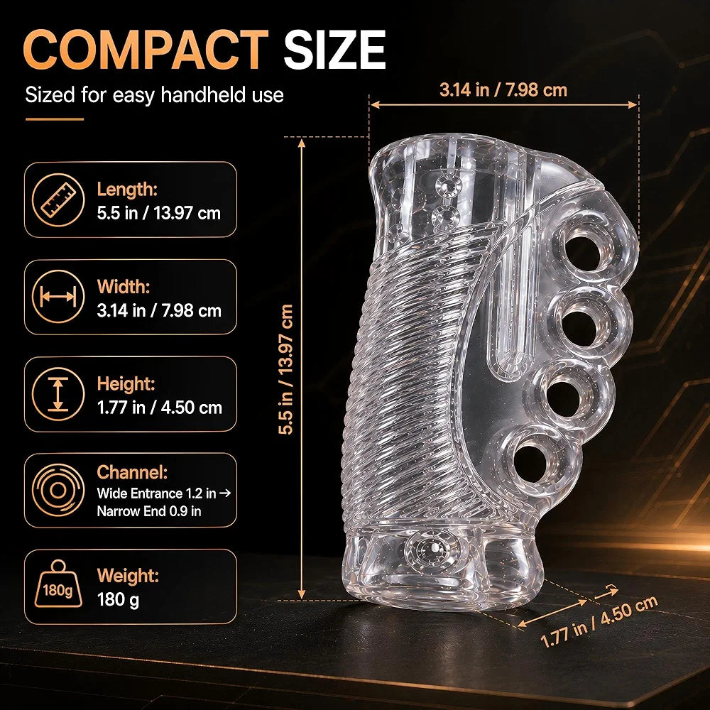 Premium Clear TPE Sleeve Male Masturbator - Realistic Textured Sex Toy for Men