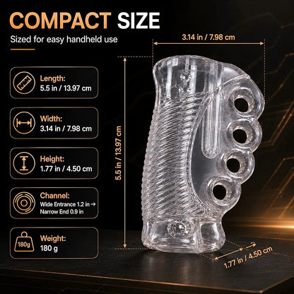 Premium Clear TPE Sleeve Male Masturbator - Realistic Textured Sex Toy for Men