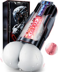 BootyPop Automatic Male Masturbator with 360° Heating, 10 Vibration & 7 Thrusting Modes, Realistic Dual-Channel Stroker with LCD Display