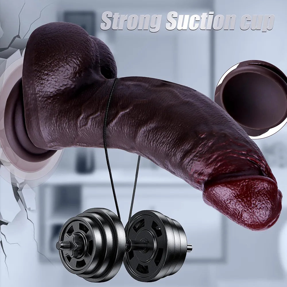 8.66-Inch Realistic Silicone Vibrating Dildo with Suction Cup and 10 Vibration Modes