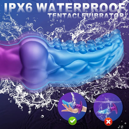 Premium Silicone Tentacle Anal Plug with Remote-Controlled 8-Mode Vibration