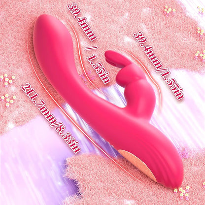 Dual-Action Rabbit G-Spot and Clitoral Vibrator - 10-Mode Waterproof Silicone Sex Toy for Women