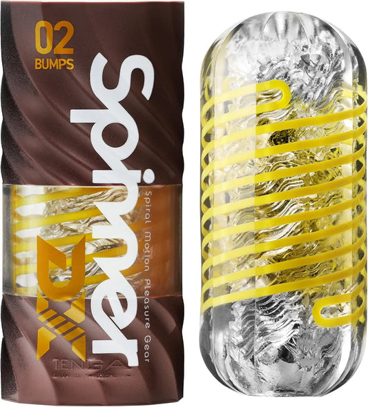 TENGA Spinner DX 02 Bumps: Reusable Waterproof Male Masturbator with Spiral Motion Technology