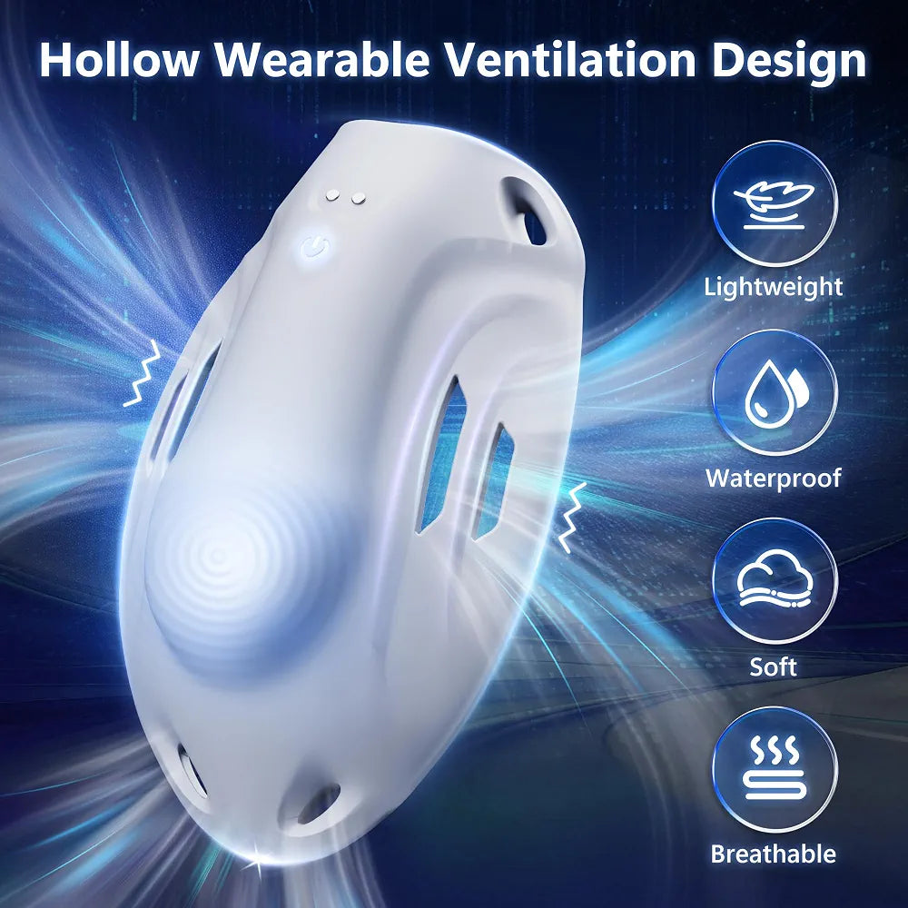 AI-Powered Wearable Penis Training Vibrator with 9 Speeds and App Control - Hands-Free Male Masturbator