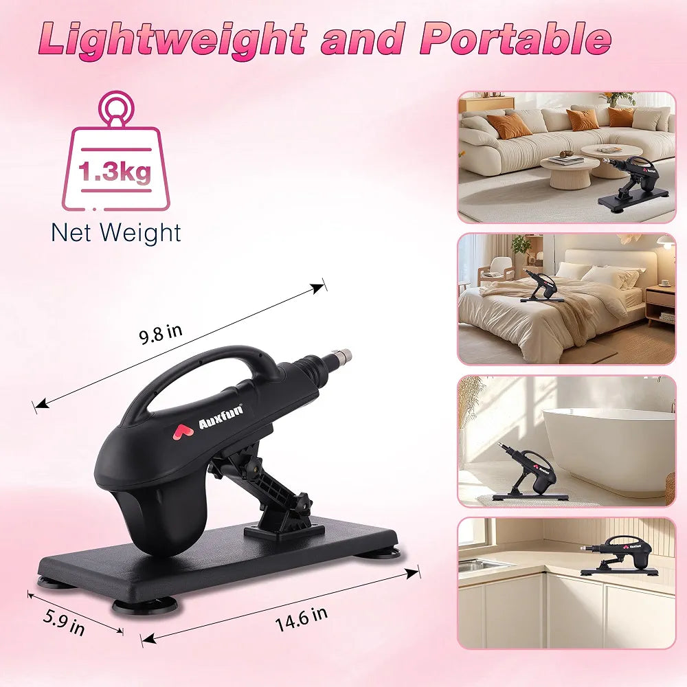 Auxfun Automatic Thrusting Sex Machine with 7 Attachments and Suction Cup Adapter