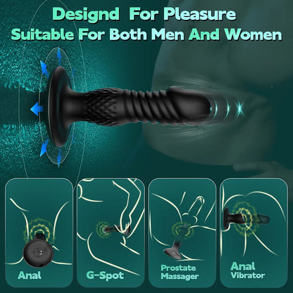 Remote-Controlled Prostate Massager with 10 Vibration and Thrusting Modes for Men