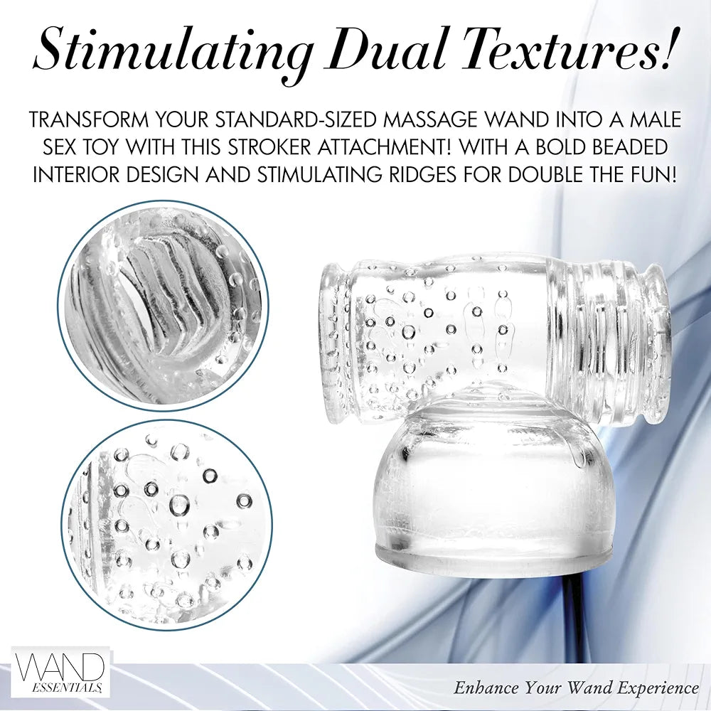 Hummingbird Male Masturbator Sleeve Attachment for Magic Wand Massagers - Soft Textured TPR