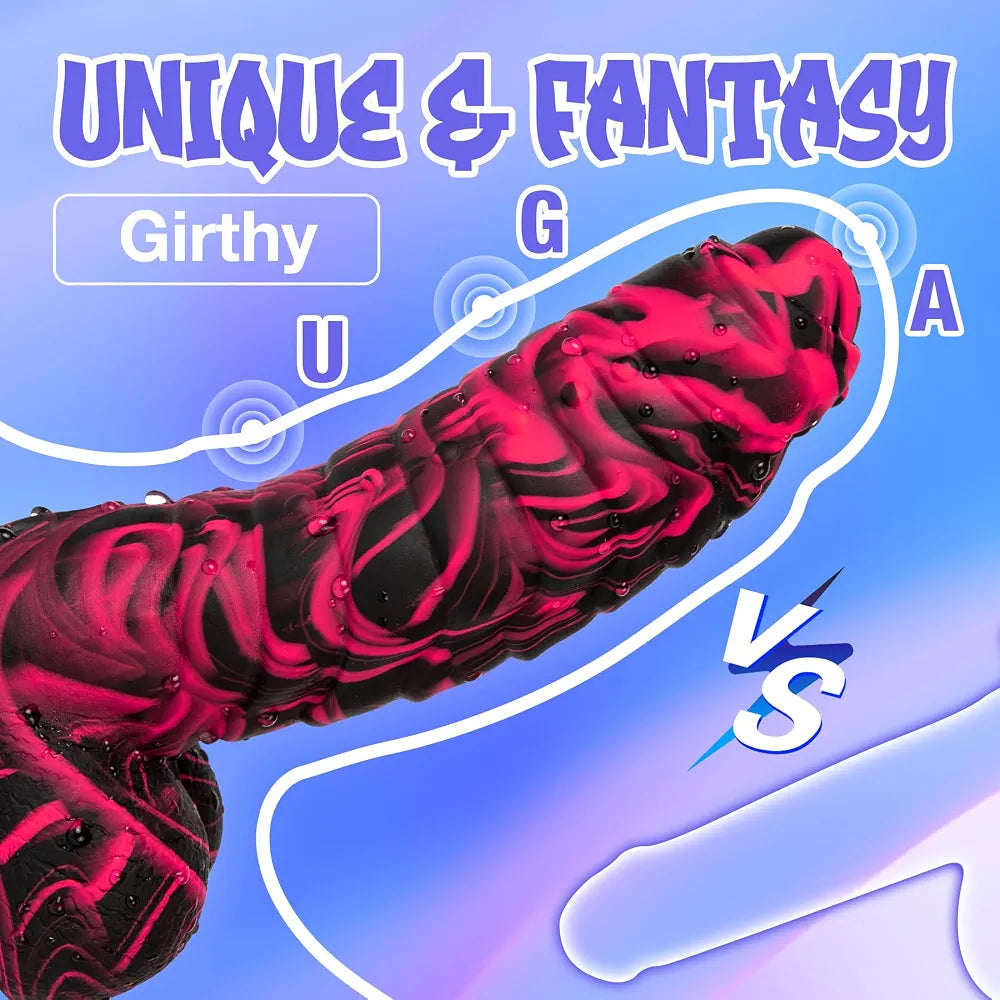 7.16-Inch Realistic Silicone Monster Dildo with Strong Suction Cup for Hands-Free G-Spot and Anal Stimulation