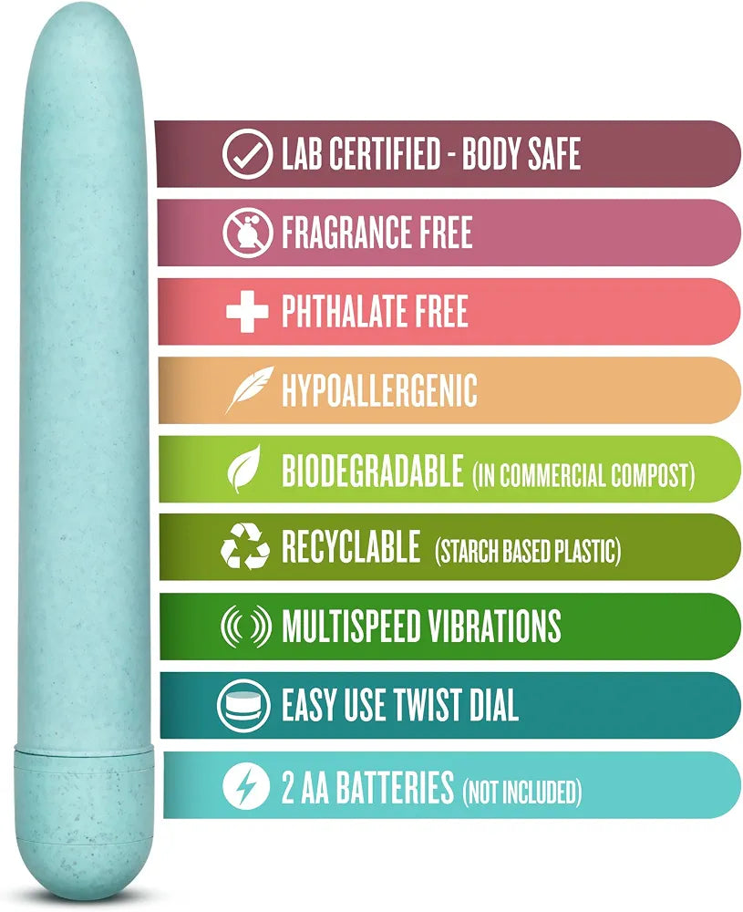 Gaia Eco-Friendly 7-Inch Multispeed Personal Massager - Sustainable Plant-Based Vibrator for Couples and Individuals