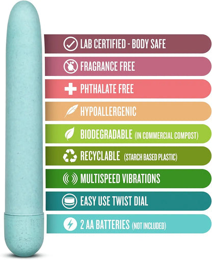 Gaia Eco-Friendly 7-Inch Multispeed Personal Massager - Sustainable Plant-Based Vibrator for Couples and Individuals