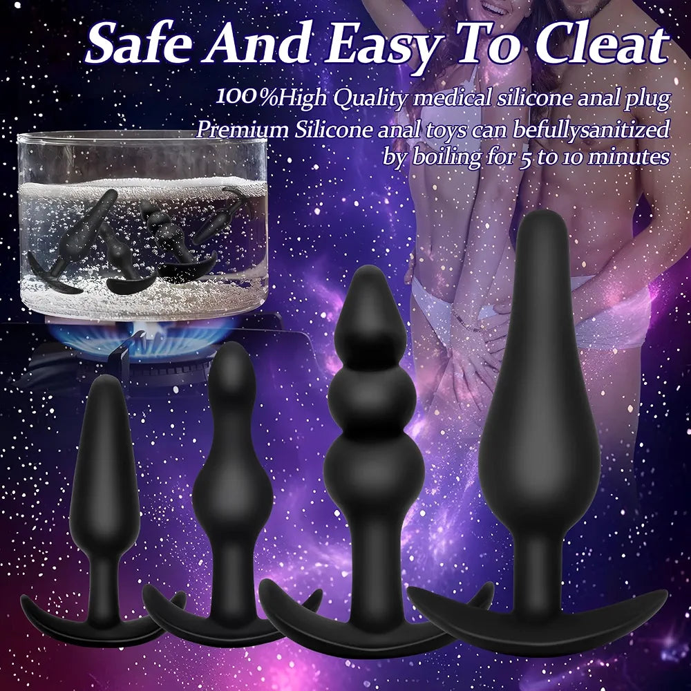 5-Piece Graduated Silicone Anal Training Plug Set for Beginners and Advanced Users