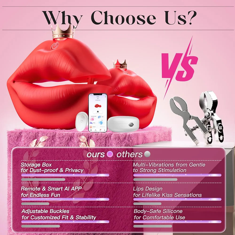 App-Controlled Adjustable Vibrating Nipple Clamps with Storage Case