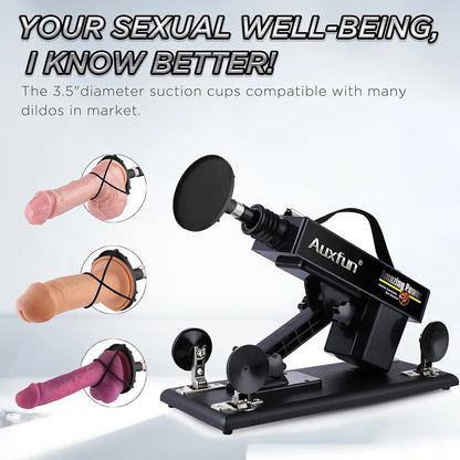 AUXFUN Automatic Thrusting Sex Machine with Bluetooth App Control and 6 Interchangeable Attachments