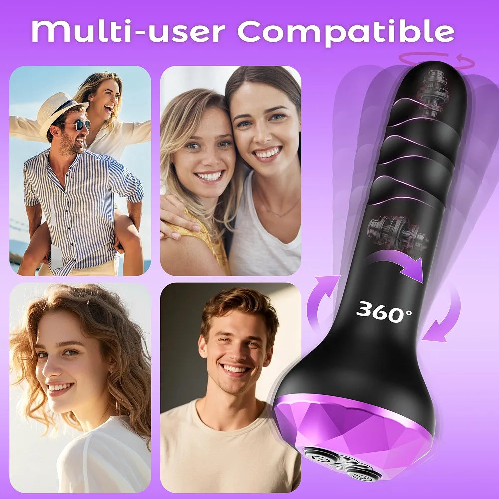 Dual-Motor Rotating & Vibrating Prostate Massager with 10 Modes